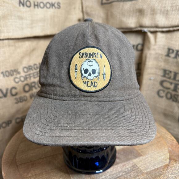 Shrunken Head Skateboards Other - Vintage Shrunken Head Skateboards Hat Snapback Cap Skate Wear Brown Wool Blend